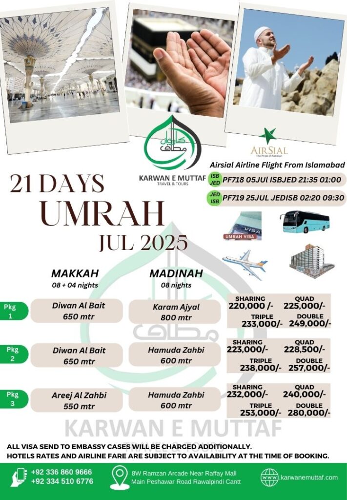 Umrah package for 21 days