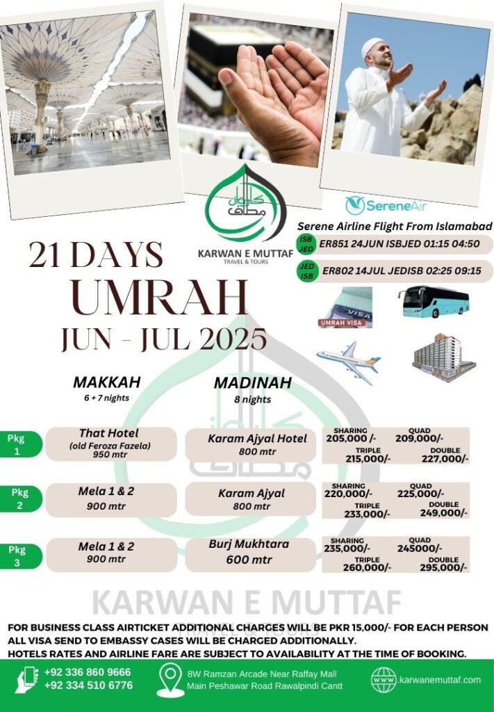 Umrah package for 21 days