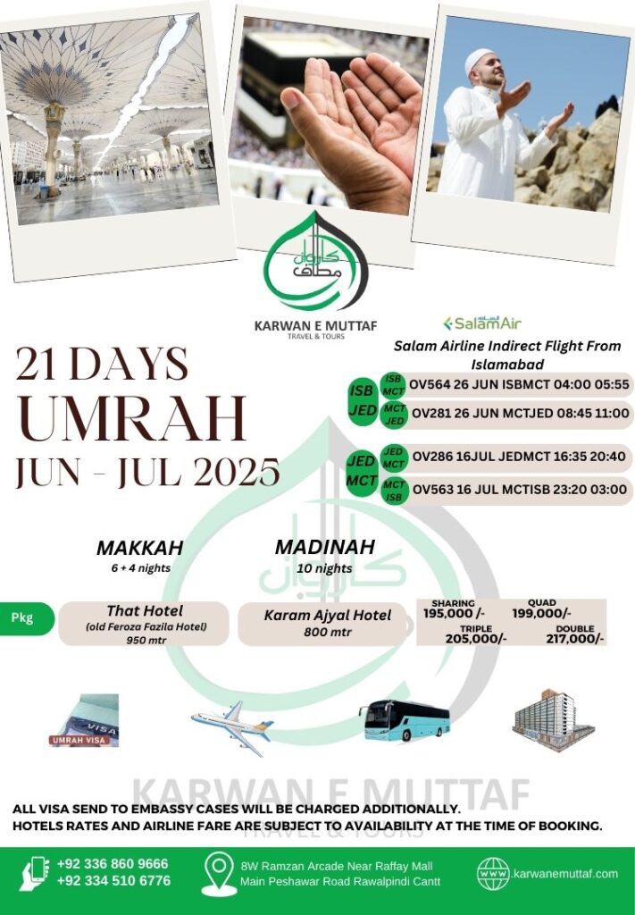 Umrah package for 21 days